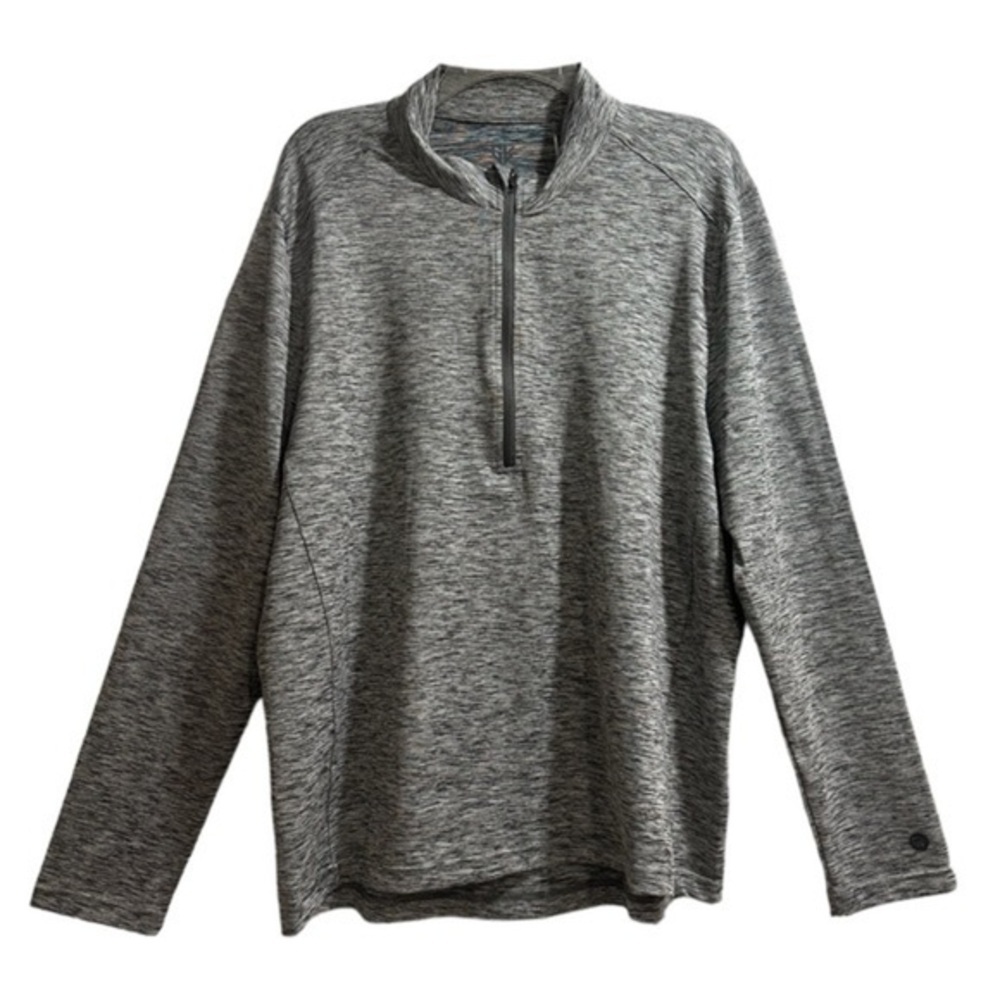 Men’s Golf Gray Half Zip Up Pullover Long Sleeve Performance Shirt Size Large
